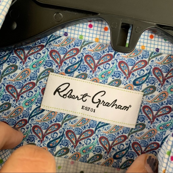 Robert Graham Knowledge Wisdom Truth shirt Multi Color 44 17.5 36/37 - Picture 3 of 10